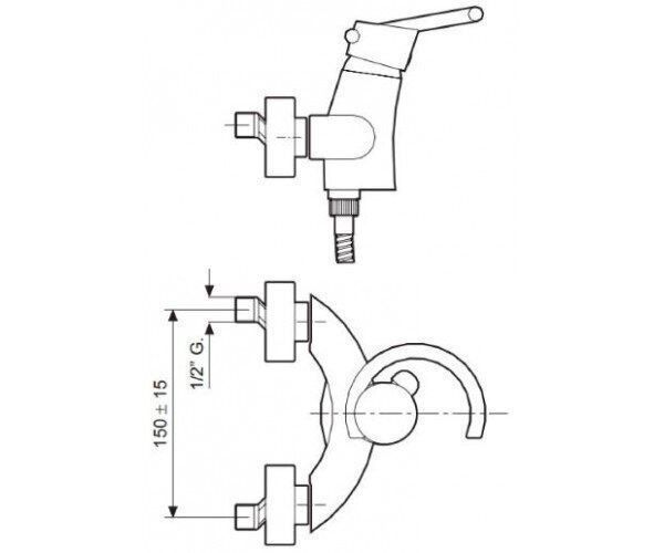 Змішувач TWIST душ б/акс синій CBL6602 CBL6602 фото