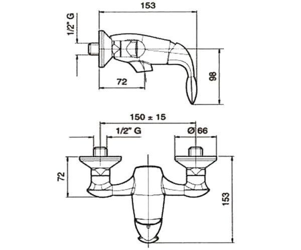 Змішувач TRILLY душ б/акс бордо CRO51002 CRO51002 фото
